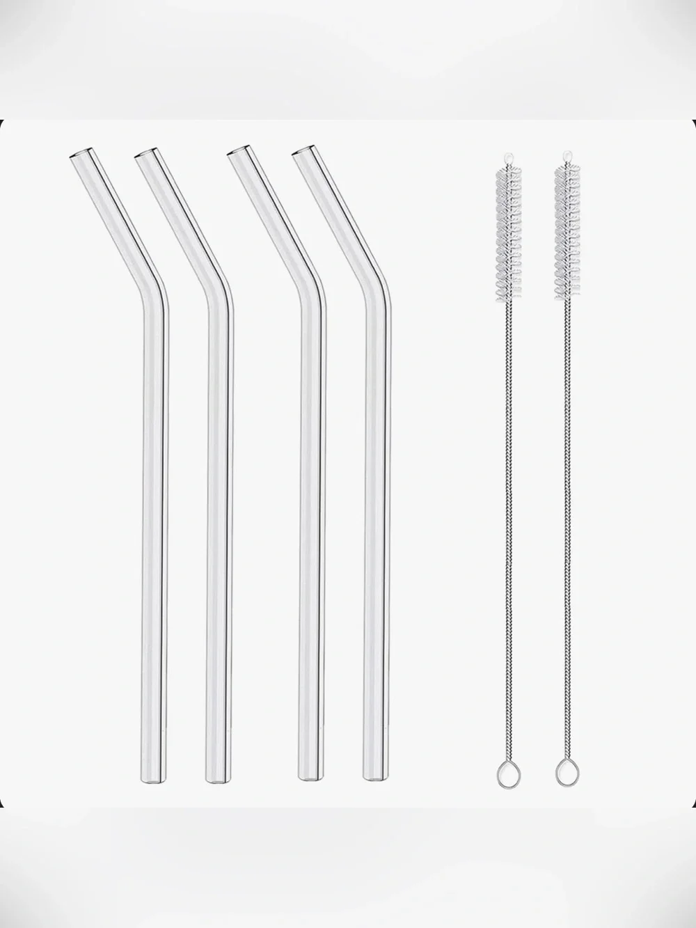 NWT Lilly Ribbed Glass Sippers with Bamboo Lids and Glass straws, 18 oz Set of 4